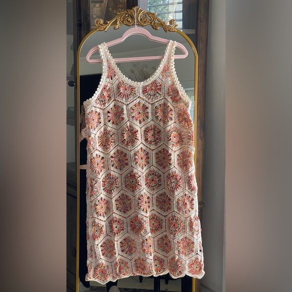 NWOT  POL Crochet THE FRUITY PEBBLE DRESS Coverup Sexy Boho Beach Wear - Picture 1 of 5